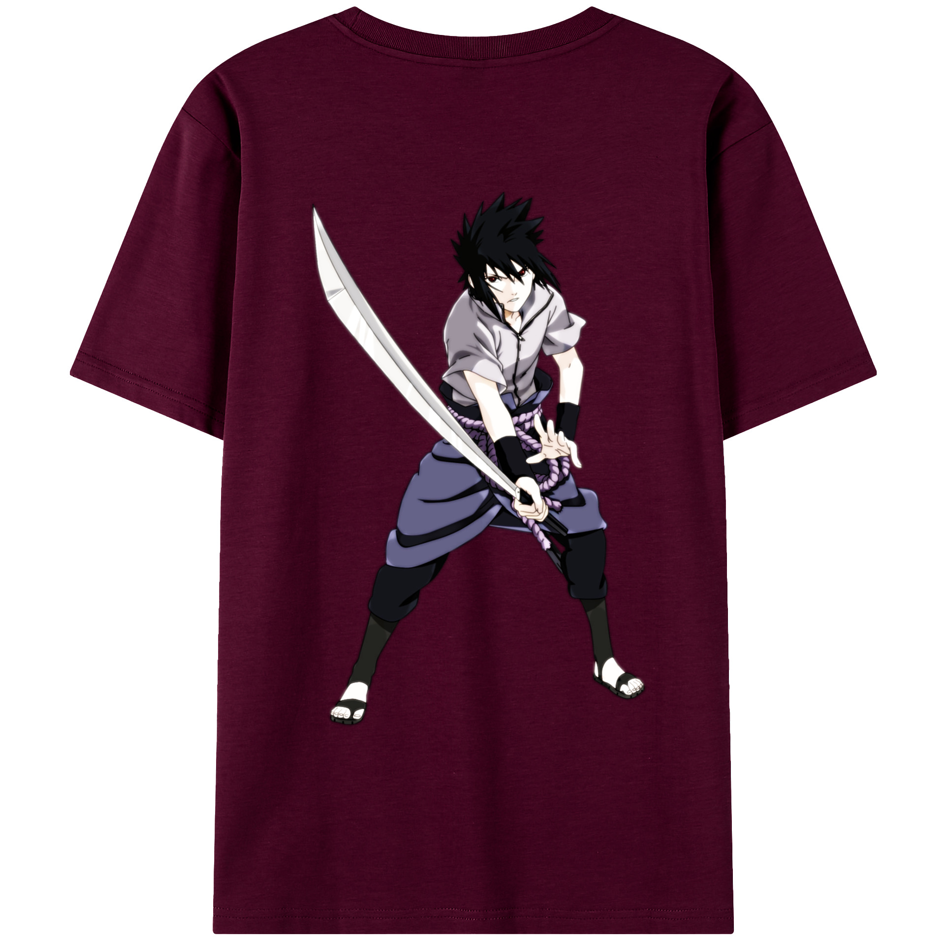 （画像用） NARUTO -ナルト- うちは サスケ Uchiha Sasuke レディース半袖Tシャツ(バックプリント)